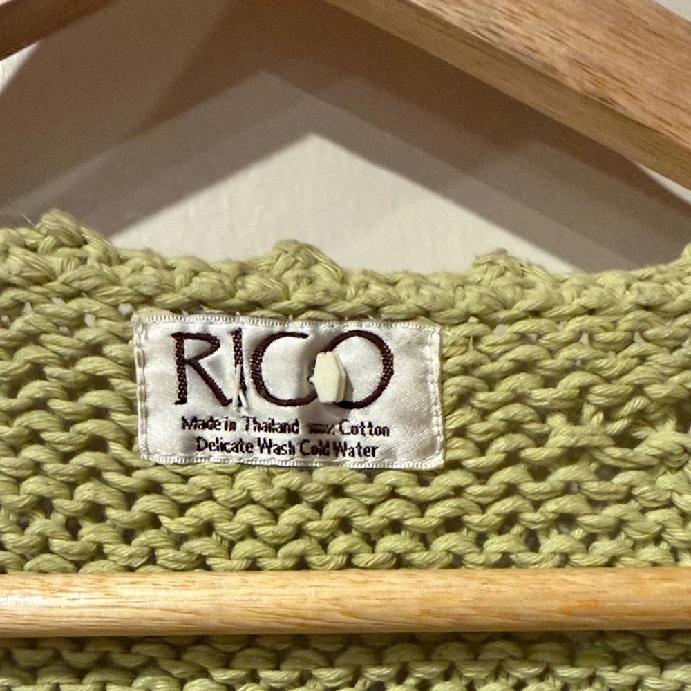 Cute cotton Knit Cardigan in light Green: one size - Picture 2 of 4